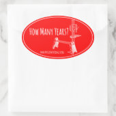 "Hoeveel jaren?" MyGrowthRings Oval Sticker (Tas)