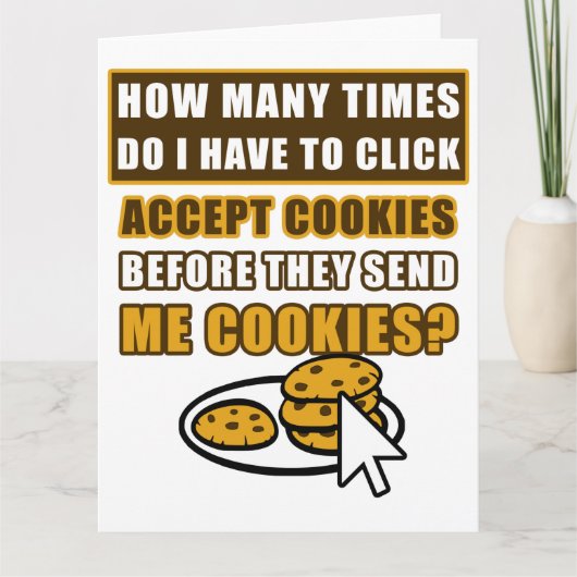 Hoeveel keer moet ik klikken keurt koekjes goed bedankkaart (Voorkant)