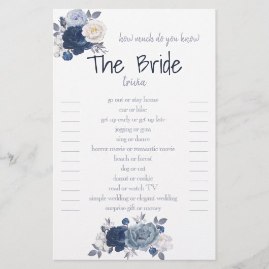Hoeveel kent u de Bride Trivia Card Flyer? Flyer (Voorkant)