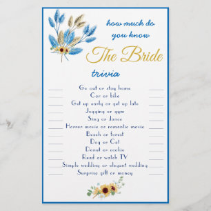Hoeveel kent u de Bride Trivia Card Flyer? Flyer