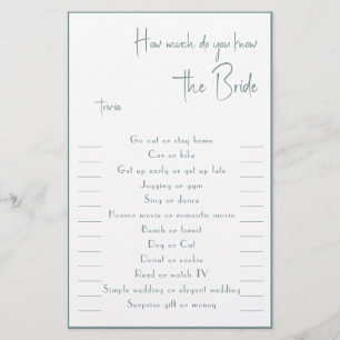 Hoeveel kent u de Bride Trivia Flyer? Flyer
