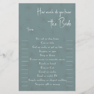Hoeveel kent u de Bride Trivia Flyer? Flyer