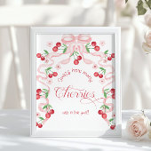 Hoeveel kersen in de pot roze boog Baby shower Poster