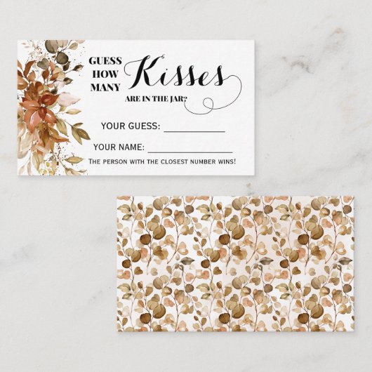 Hoeveel Kisses Autumn Herfst Vrijgezellenfeest Gam Plaatskaartje (Voorkant / Achterkant)