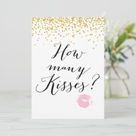 Hoeveel Kisses bevinden zich in het Jar 5x7"-teken Kaart (Staand voorkant)