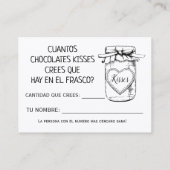 Hoeveel kisses engels spaans douche spel kaart plaatskaartje (Achterkant)