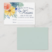 Hoeveel Kisses Floral Succulent Vrijgezellenfeest Informatiekaartje (Voorkant / Achterkant)