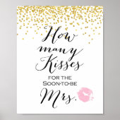 Hoeveel Kisses Game Sign Poster (Voorkant)