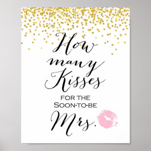 Hoeveel Kisses Game Sign Poster