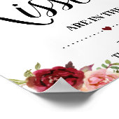 Hoeveel kisses-game-vrijgezellenfeest boho chic poster (Hoek)