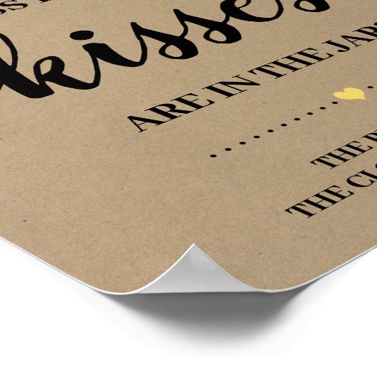 Hoeveel Kisses game-Vrijgezellenfeesten Zonnebloem Poster (Hoek)