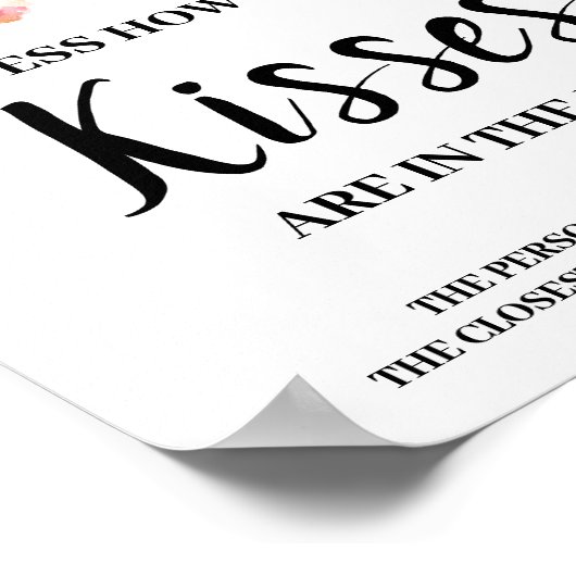 Hoeveel Kisses Marsala Bruidsfeest Spel Bord Poster (Hoek)