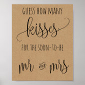 Hoeveel Kisses Mr. en Mrs Game Sign Poster (Voorkant)