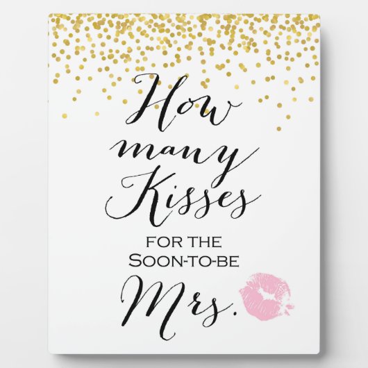 Hoeveel Kisses ondertekenen op Easel Fotoplaat (Voorkant)