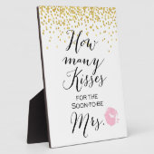 Hoeveel Kisses ondertekenen op Easel Fotoplaat (Zijkant)