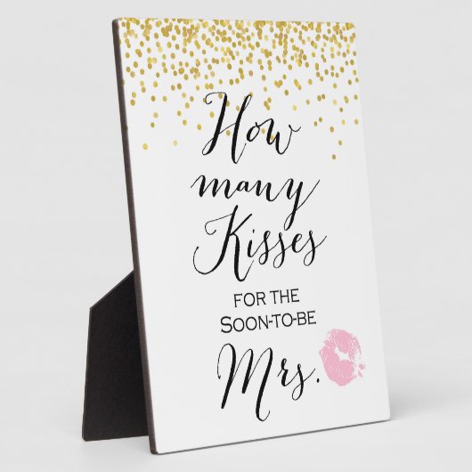 Hoeveel Kisses ondertekenen op Easel Fotoplaat (Zijkant)