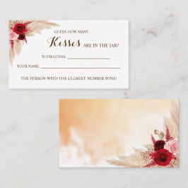 Hoeveel Kisses Pampas Vrijgezellenfeest spelkaart Plaatskaartje