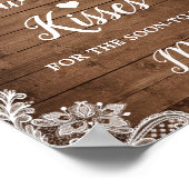 Hoeveel Kisses Rustic Vrijgezellenfeest Game Sign Poster (Hoek)