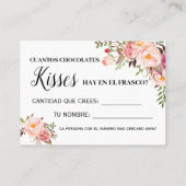 Hoeveel kisses spel engels spaans douche kaart plaatskaartje (Achterkant)