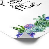 Hoeveel Kisses Succulent Vrijgezellenfeest Game Poster (Hoek)