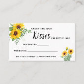 Hoeveel Kisses Sunflower Vrijgezellenfeest Game Ca Plaatskaartje (Voorkant)