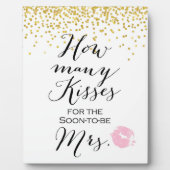 Hoeveel Kisses tekenen zich aan op de Easel Plaque Fotoplaat (Voorkant)