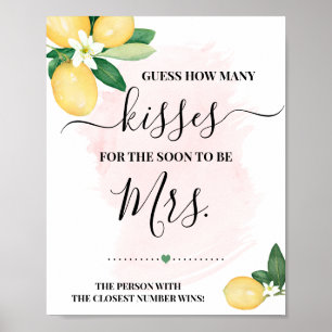 Hoeveel Kisses voor binnenkort Mrs. Pink Shower Poster