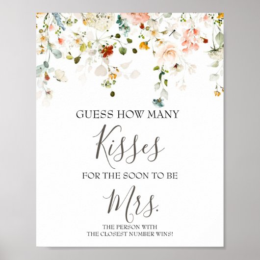 Hoeveel Kisses voor binnenkort Mrs Shower Game Poster (Voorkant)