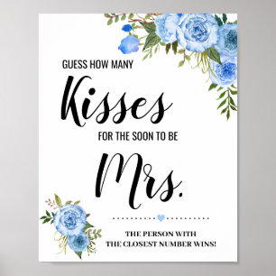 Hoeveel Kisses voor binnenkort Mrs Shower Sign Poster