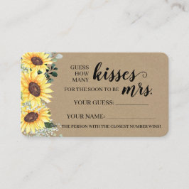 Hoeveel Kisses voor de Binnenkort Mrs. Plaatskaartje