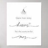Hoeveel Kisses voor de Binnenkort Mrs Sign Poster (Voorkant)