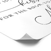 Hoeveel Kisses voor de Binnenkort Mrs Sign Poster (Hoek)