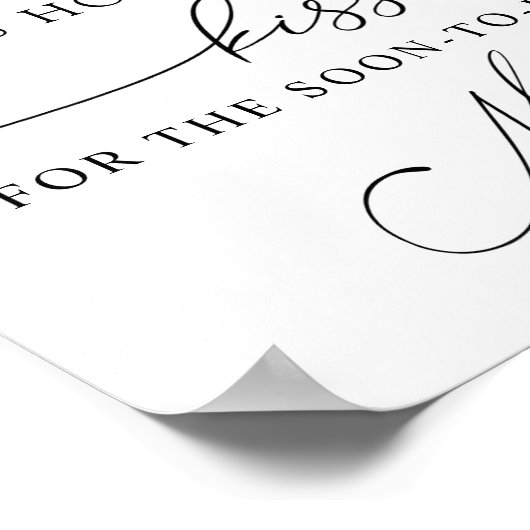 Hoeveel Kisses voor de Binnenkort Mrs Sign Poster (Hoek)