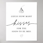 Hoeveel Kisses voor de Binnenkort Mrs Sign Poster (Voorkant)