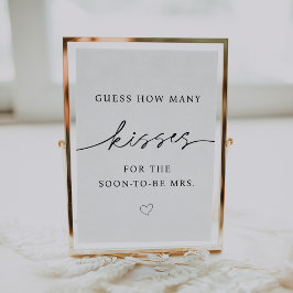 Hoeveel Kisses voor de Binnenkort Mrs Sign Poster