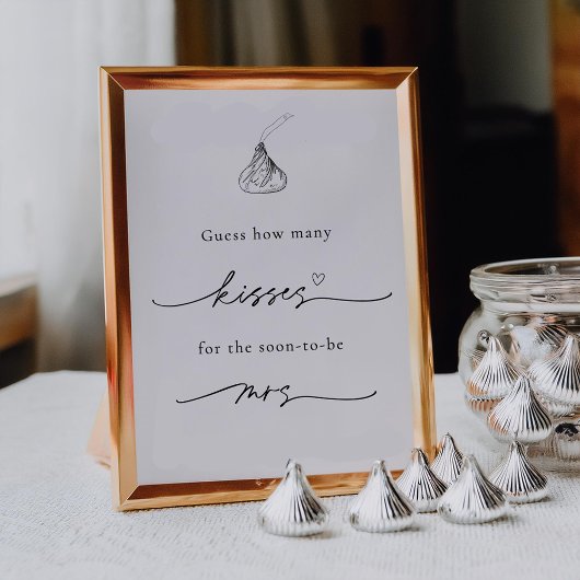 Hoeveel Kisses voor de Binnenkort Mrs Sign Poster