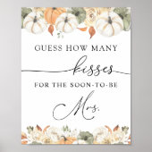 Hoeveel Kisses voor de Binnenkort Mrs Sign Poster (Voorkant)