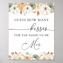 Hoeveel Kisses voor de Binnenkort Mrs Sign Poster