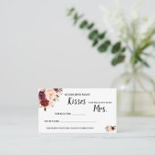 Hoeveel Kisses voor Mrs Marsala Shower Game Card Plaatskaartje (Staand voorkant)