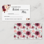 Hoeveel Kisses voor Mrs Marsala Shower Game Card Plaatskaartje (Voorkant / Achterkant)