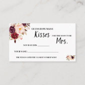 Hoeveel Kisses voor Mrs Marsala Shower Game Card Plaatskaartje (Voorkant)