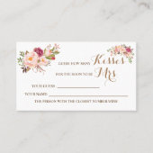 Hoeveel Kisses voor Mrs Pink Shower-spelkaart Plaatskaartje (Voorkant)