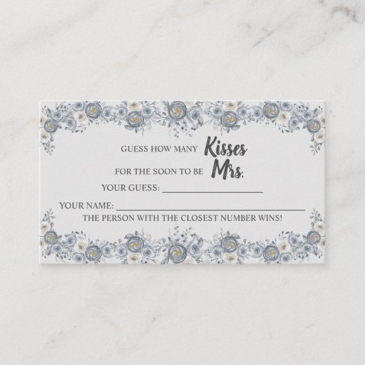 Hoeveel Kisses voor Mrs Shower Grey Game Kaart Plaatskaartje (Voorkant)