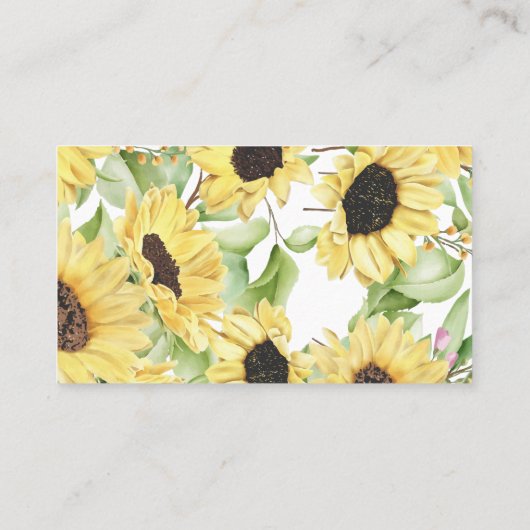 Hoeveel Kisses voor Mrs Sunflower Shower Game Card Plaatskaartje (Achterkant)
