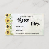Hoeveel Kisses voor Mrs Sunflower Shower Game Card Plaatskaartje (Voorkant)