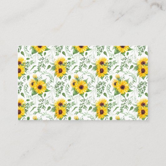 Hoeveel Kisses voor Mrs Sunflower Shower Game Card Plaatskaartje (Achterkant)