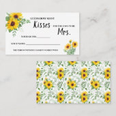 Hoeveel Kisses voor Mrs Sunflower Shower Game Card Plaatskaartje (Voorkant / Achterkant)