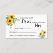 Hoeveel Kisses voor Mrs Sunflower Shower Game Card Plaatskaartje (Voorkant)