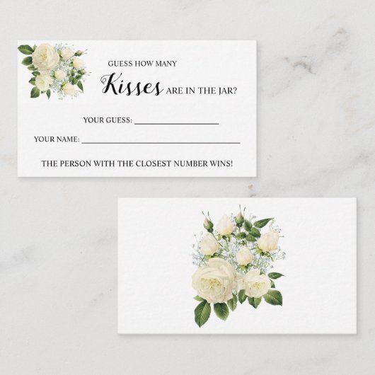 Hoeveel Kisses Vrijgezellenfeest Game Card Plaatskaartje (Voorkant / Achterkant)