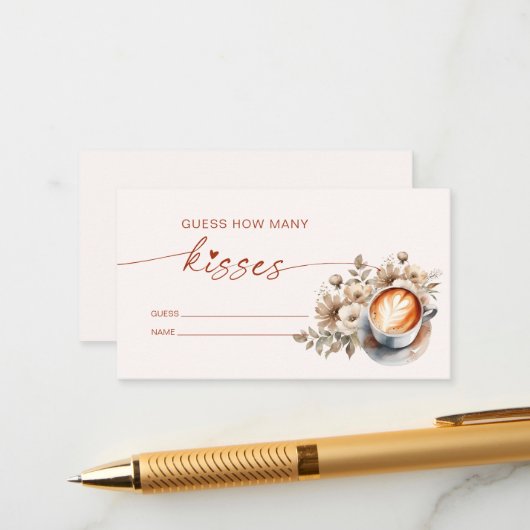 Hoeveel Kisses Vrijgezellenfeest Game Informatiekaartje (Voorkant / Achterkant in situ)